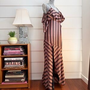 CLEOBELLA Cold Shoulder Maxi Dress Dunaway Print size Small